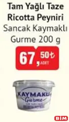 SANCAK KAYMAKLI GURME TAM YAĞLI TAZE RİCOTTA PEYNİRİ 200 G fiyat ve kampanya bilgisi